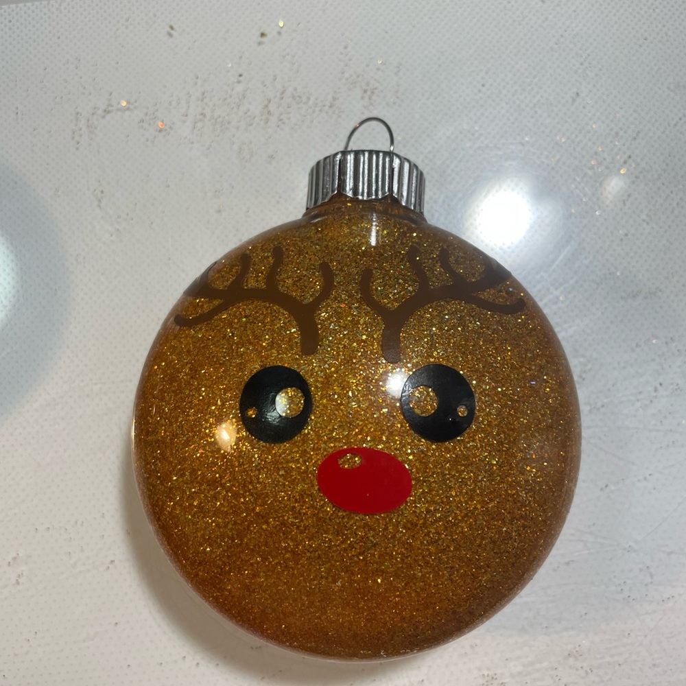 Sparkling Gold Reindeer Ornament